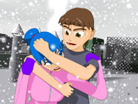 Siblings in the Snow